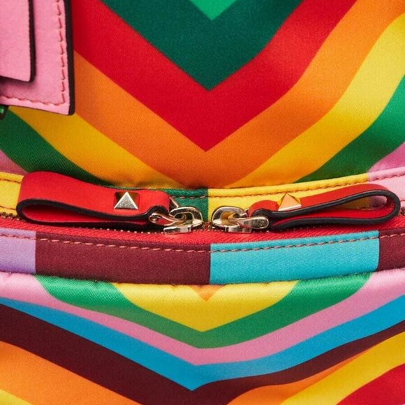 Valentino Multicolor Nylon 1973 Rockstud Small Backpack Bag - Picture 7 of 12